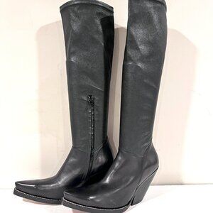 Celine RARE Santiag F/W 2017 Phoebe Philo Runway Western Knee High Boots SZ 38